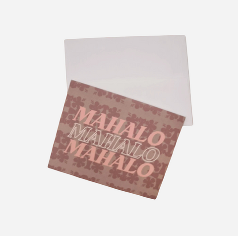 BUJOBAE - Greeting Card - Mahalo in Koki'o x Mu'umu'u Kapa Kuiki