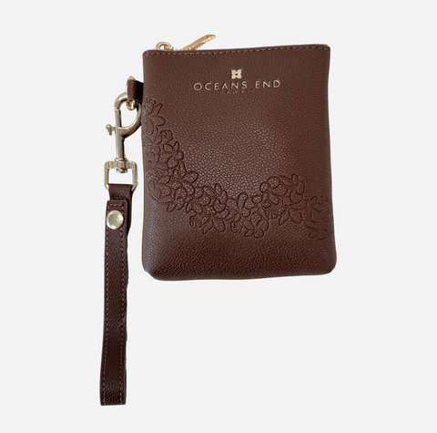 Oceans End - Alina Wristlet Pouch - Mocha