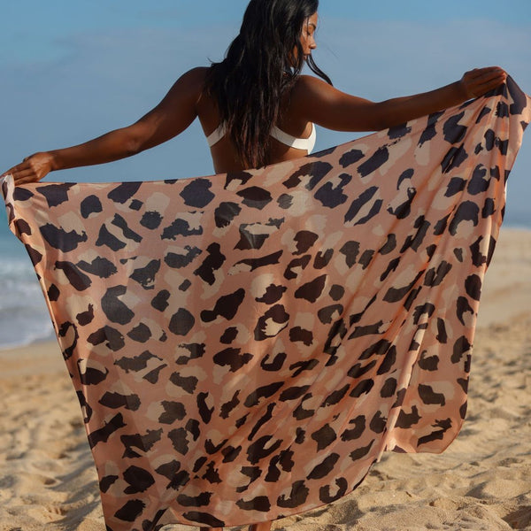 Paréo Imprimé Animal, Taille Unique, Parfait Pour La Plage (beige, Vert, Marine)