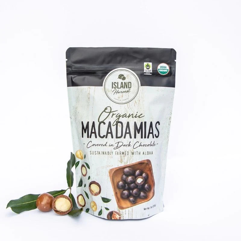 Island Harvest - Organic Macadamias Covered in Dark Chocolate - 4.5 oz.