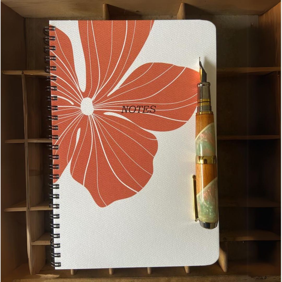 Bradley & Lily - Hibiscus Large Spiral Notebook - Lined