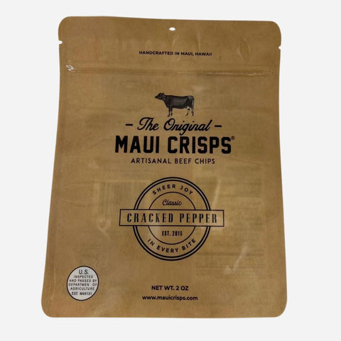 Maui Crisps - Artisanal Beef Chips - Cracked Pepper 2oz