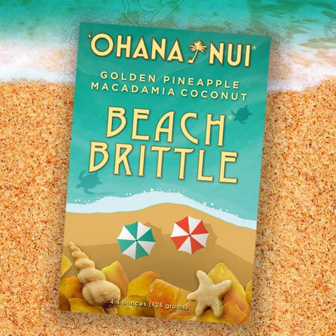 ‘Ohana Nui - Golden Pineapple Macadamia Coconut Beach Brittle Snack Box 4.4 oz