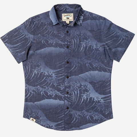 Western Aloha - Indigo Denim Aloha Shirt Alenuihaha