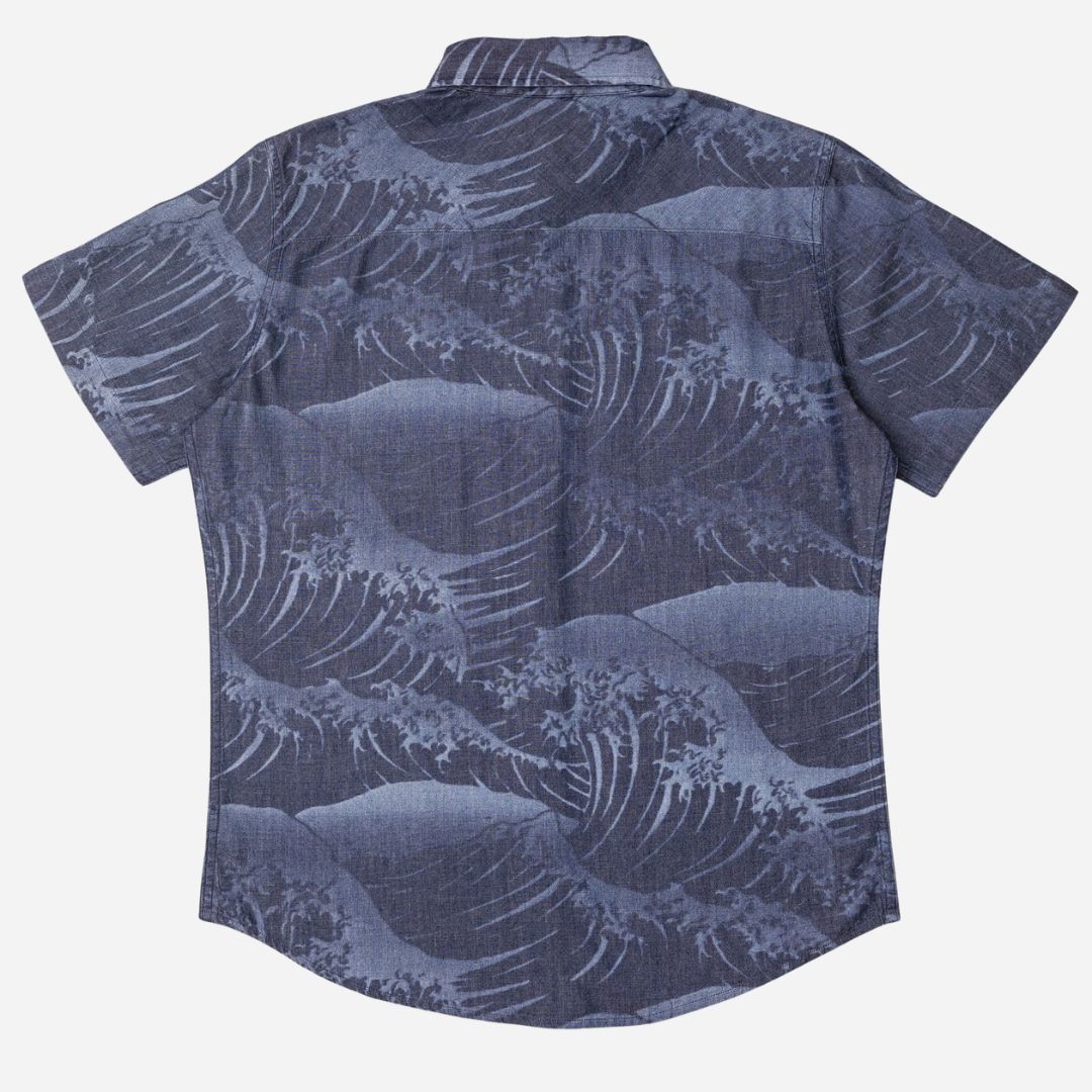 Western Aloha - Indigo Denim Aloha Shirt Alenuihaha
