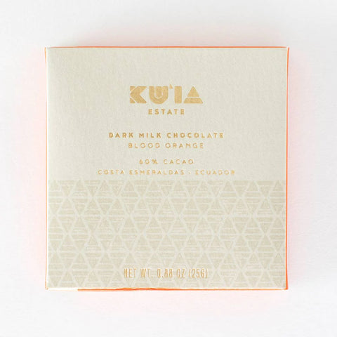 Maui Ku'ia Estate - Blood Orange Dark Milk Chocolate Bar - 25g