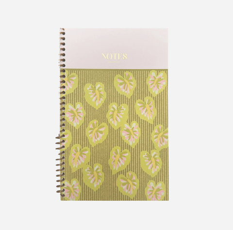notebook with green flowers