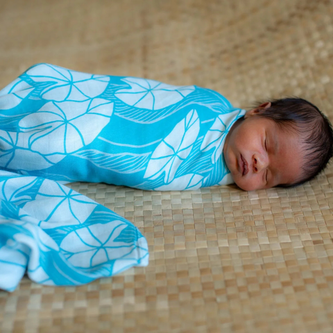 blue baby swaddle