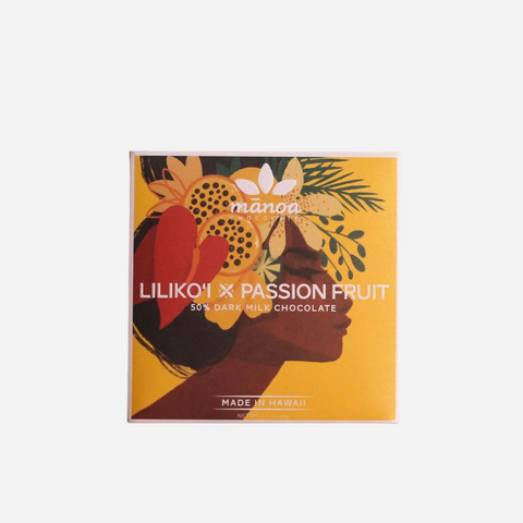 Chocolate packaging with floral design and text on a white background
