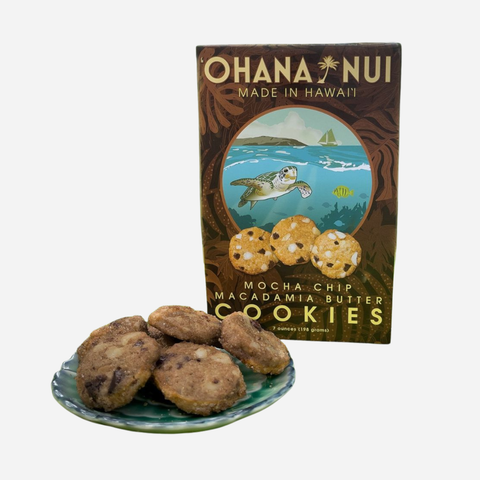 Ohana Nui cookies with a box on a white background