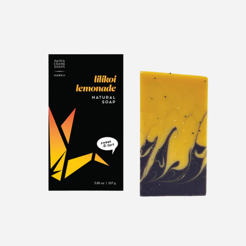 lemonade natural soap with packaging on a white background