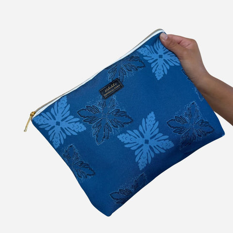 Kahulale'a - Royal Blue Quilt Canvas Pouch