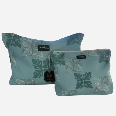 Kahulale'a - Aqua Quilt Canvas Pouch