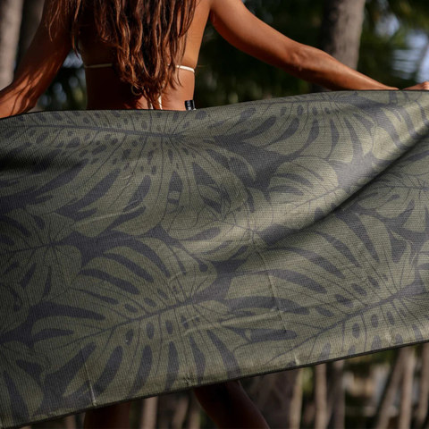 monstera beach towel
