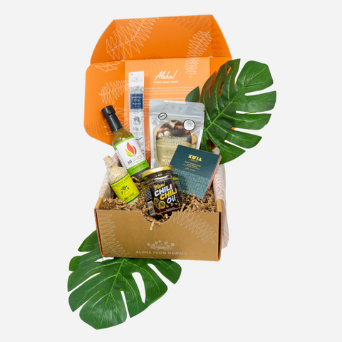 gift set with hawaii food items