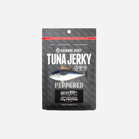 Kaimana Jerky tuna jerky package on a white background