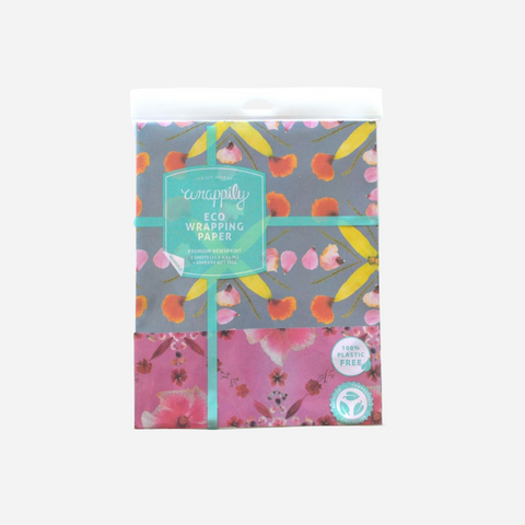 Wrappily x Lola Pilar - Pink Hibiscus Wrapping Paper (3 Pack)