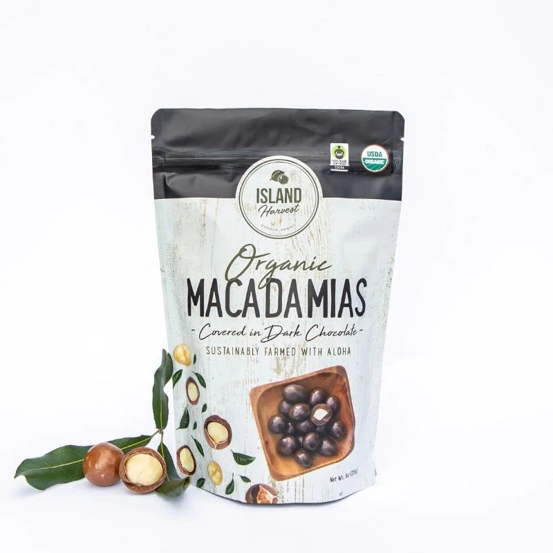 Island Harvest - Organic Macadamias Covered in Dark Chocolate - 9 oz.