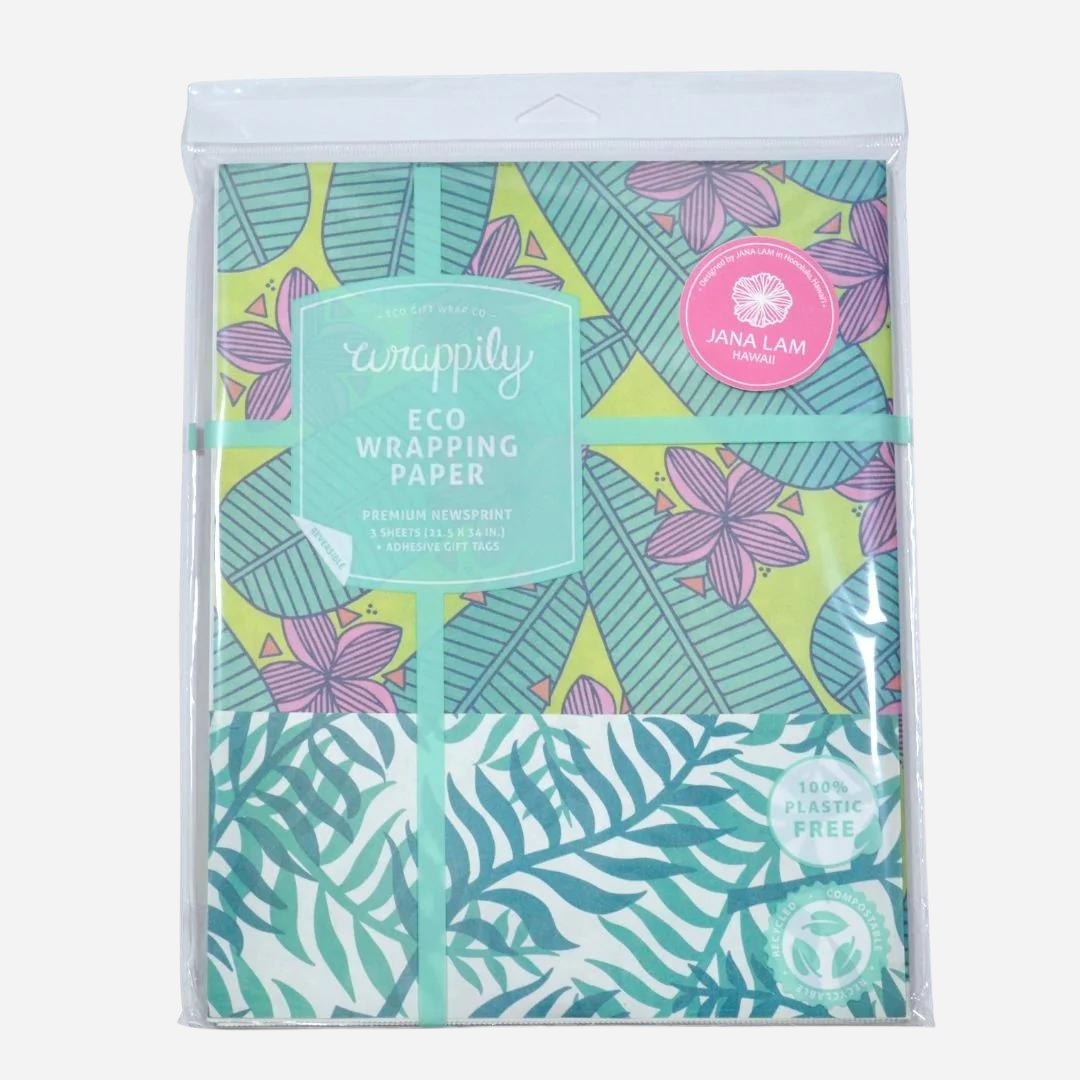 Wrappily - Wrapping Paper Set - Jana Lam Plumeria/Palm Shadow