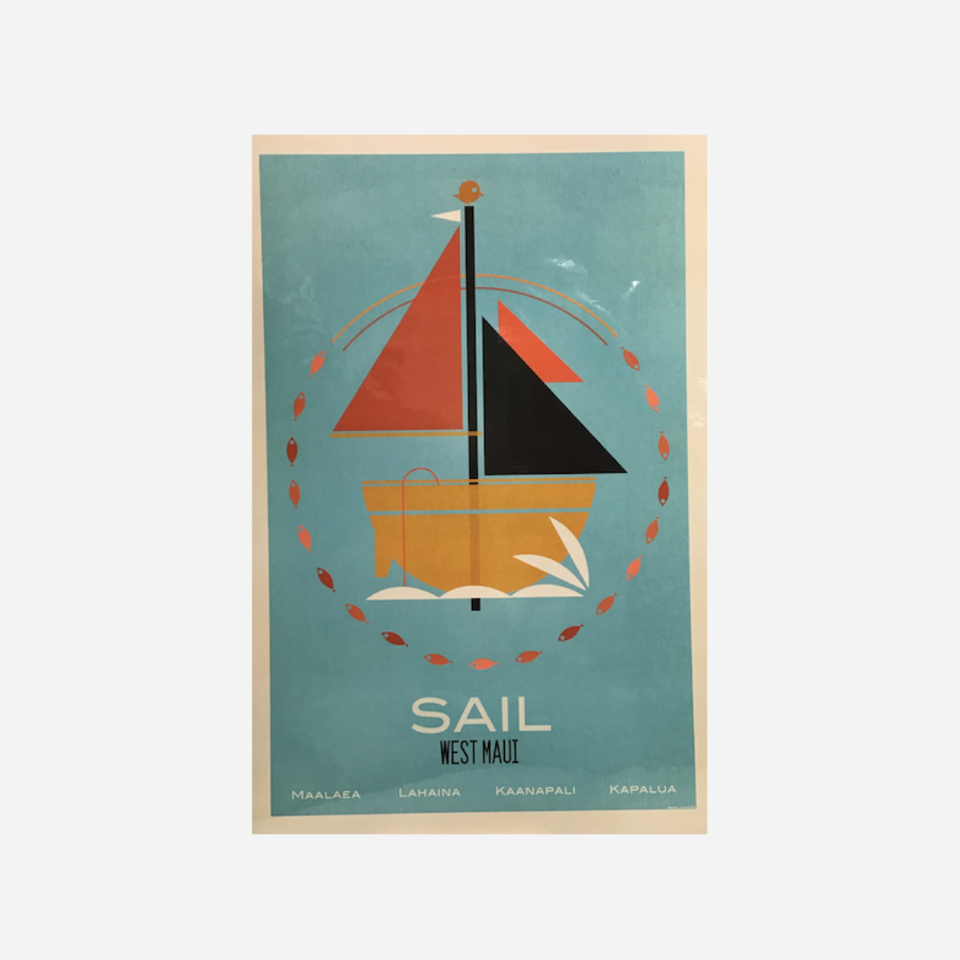 *Nick Kuchar Travel Poster - Sail West Maui