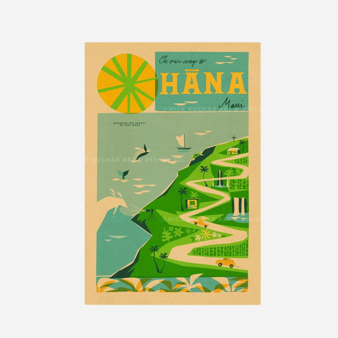 Nick Kuchar Travel Poster - Road to Hana