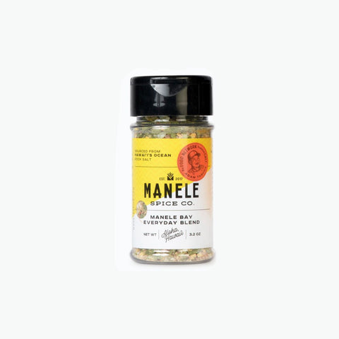 Spice jar with Manele Spice Co. label on a white background